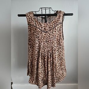 (3/$25) Ava & Grace Animal Print Tank Top | Boho Sleeveless Blouse Size XL
